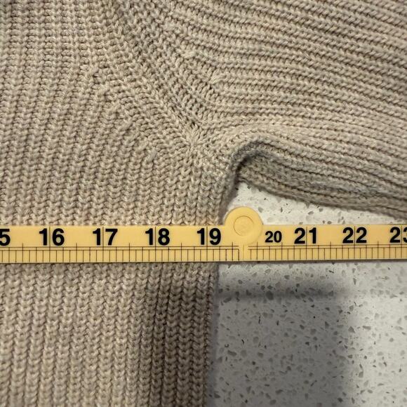 J Jill Beige Ribbed Knit Sweater Women Small V Neck Wool Blend Neutral Fall Chic - Picture 6 of 7